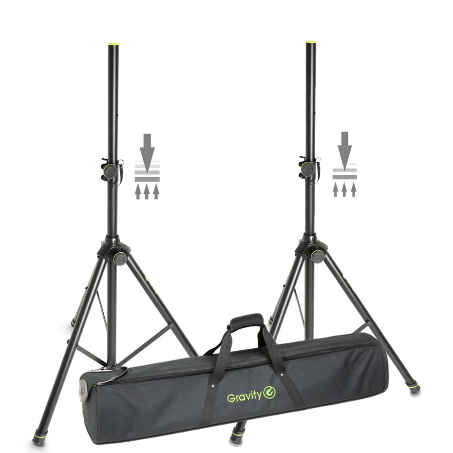 Gravity SP 5211 ACB Pneumatic Speaker Stands (Pair) with Transport Bag