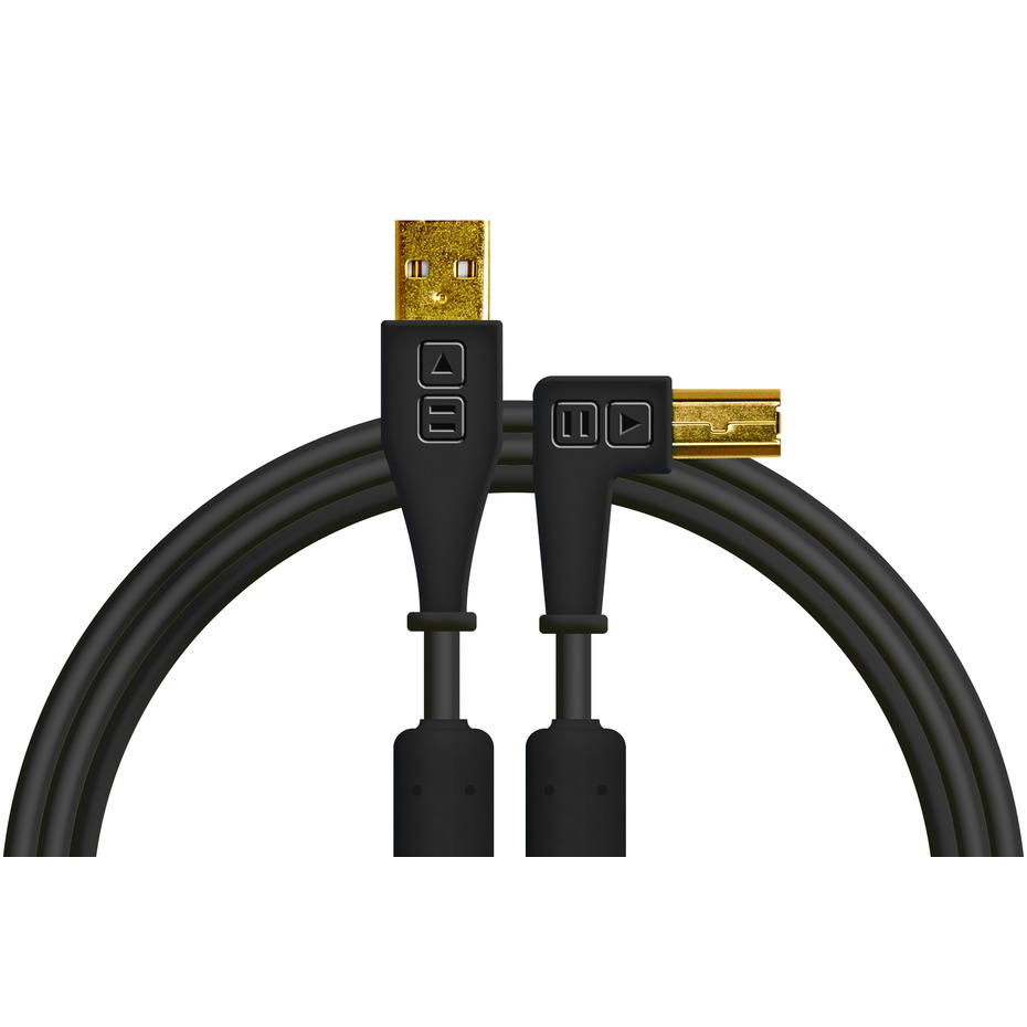 DJ TechTools Chroma Cable USB (A-B) Right Angled 1.5m Black