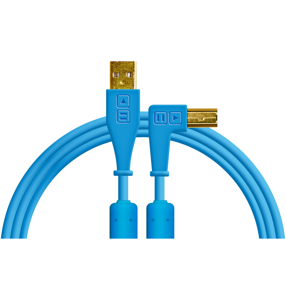 DJ TechTools Chroma Cable USB (A-B) Right Angled 1.5m Blue