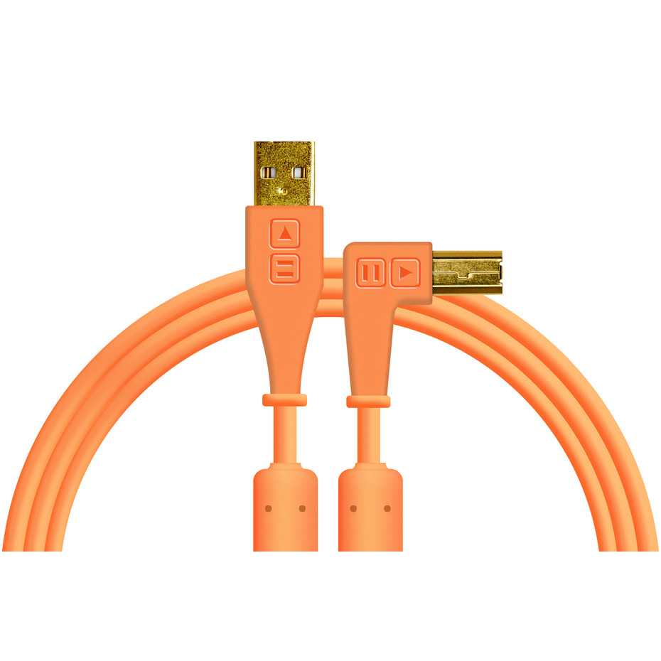 DJ TechTools Chroma Cable USB (A-B) Right Angled 1.5m Orange