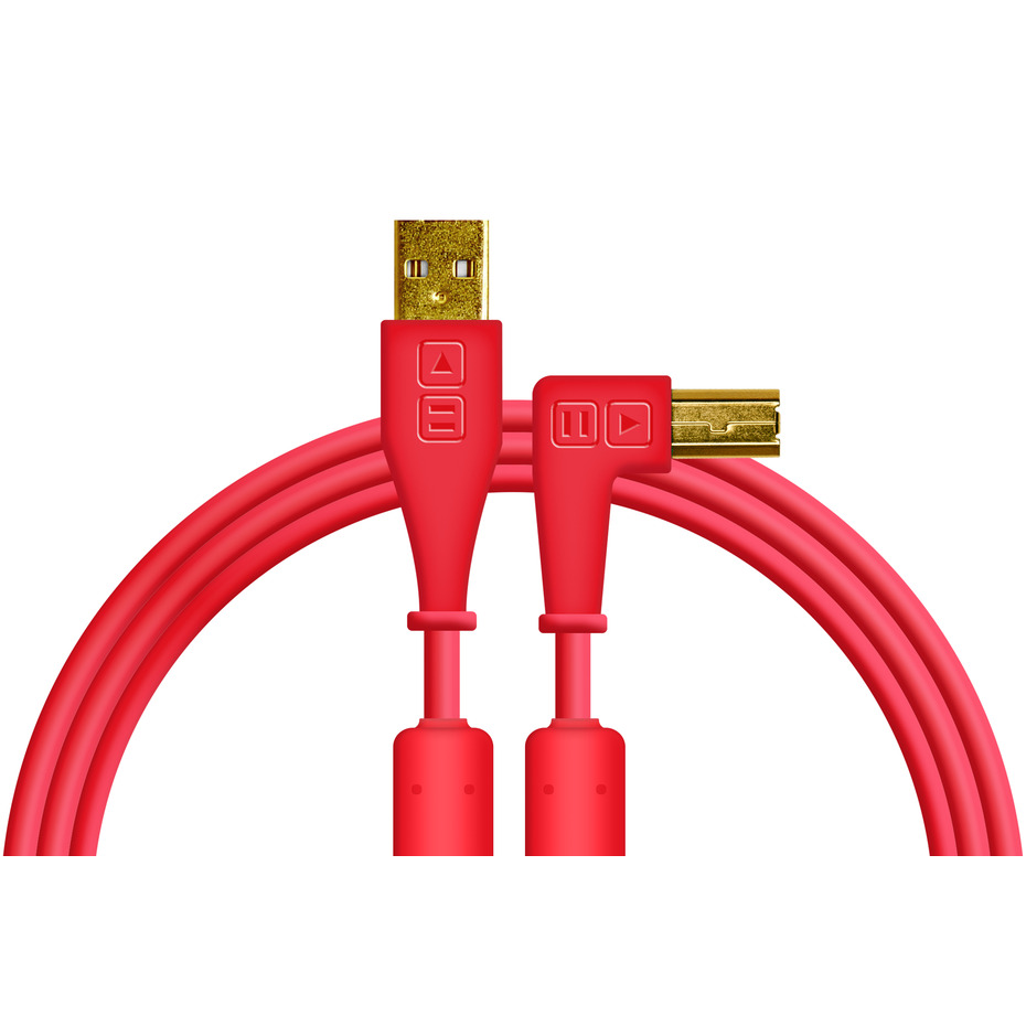 DJ TechTools Chroma Cable USB (A-B) Right Angled 1.5m Red