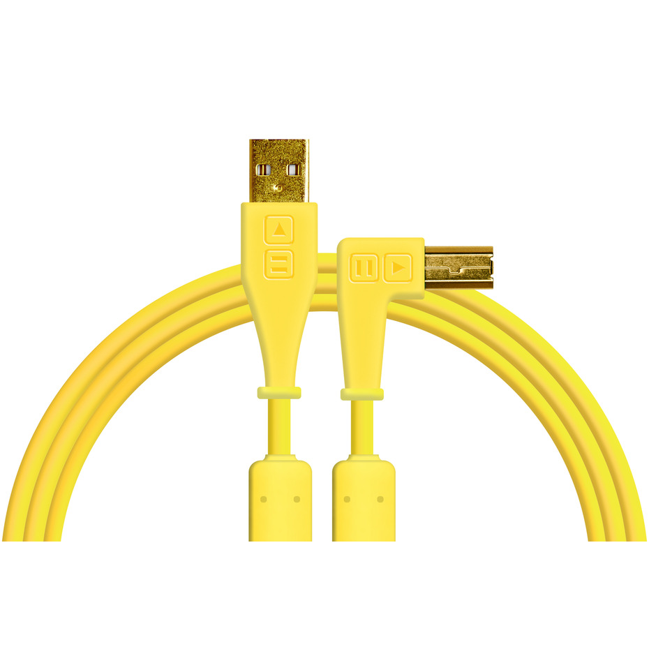 DJ TechTools Chroma Cable USB (A-B) Right Angled 1.5m Yellow