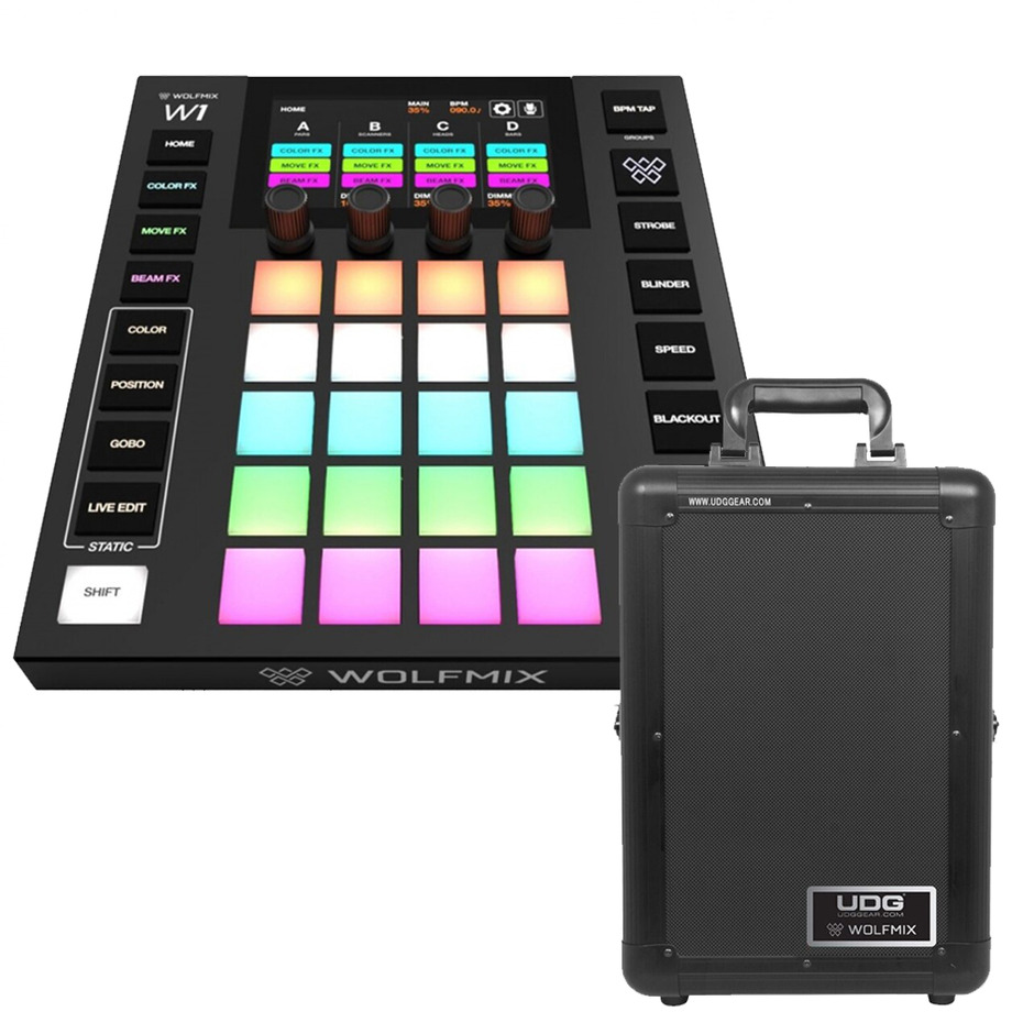 Wolfmix W1 MK2 & UDG Pick Foam Flight Case Wolfmix W1 Black Bundle