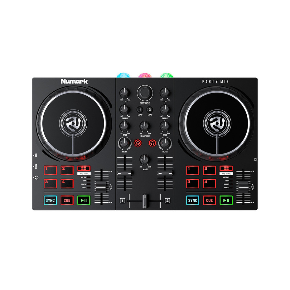 Numark Party Mix II + M-Audio BX3 (Pair) w/ headphones + Cable