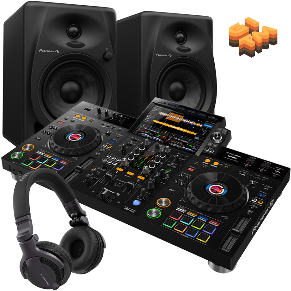 Pioneer DJ XDJ-RX3, DM-50D Monitors + HDJ-CUE1 Bundle