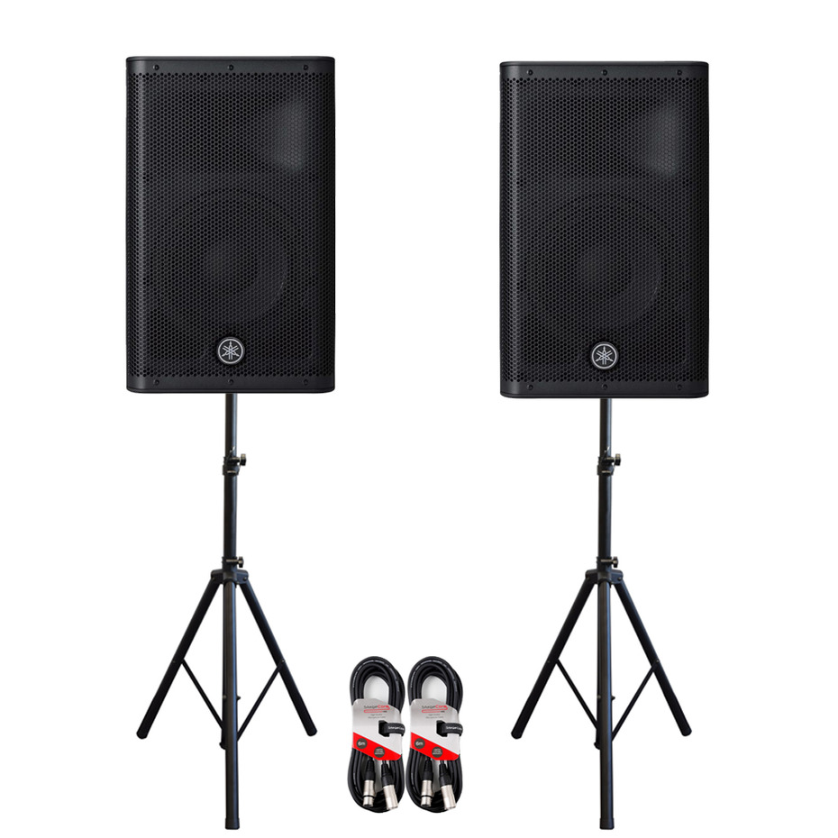Yamaha DBR12 Speaker (Pair) with Stands & Cables Package